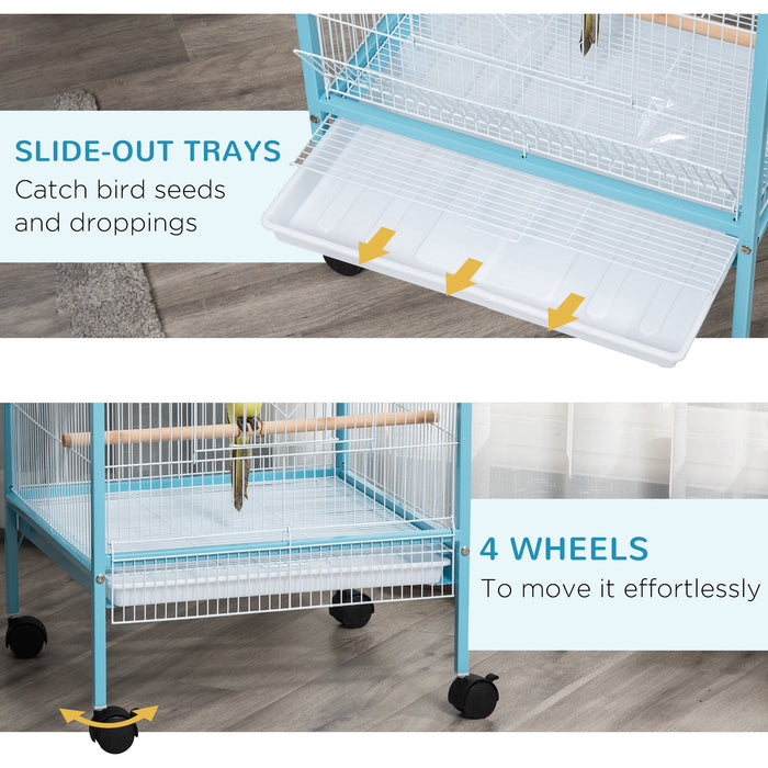 Large 2-In-1 Bird Cage Aviary for Finch, Canaries, Budgies