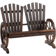 Wagon Wheel Outdoor Bench Outsunny