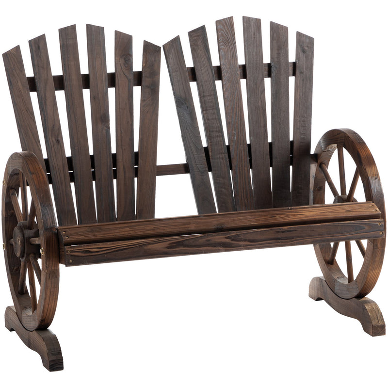 Wagon Wheel Outdoor Bench Outsunny