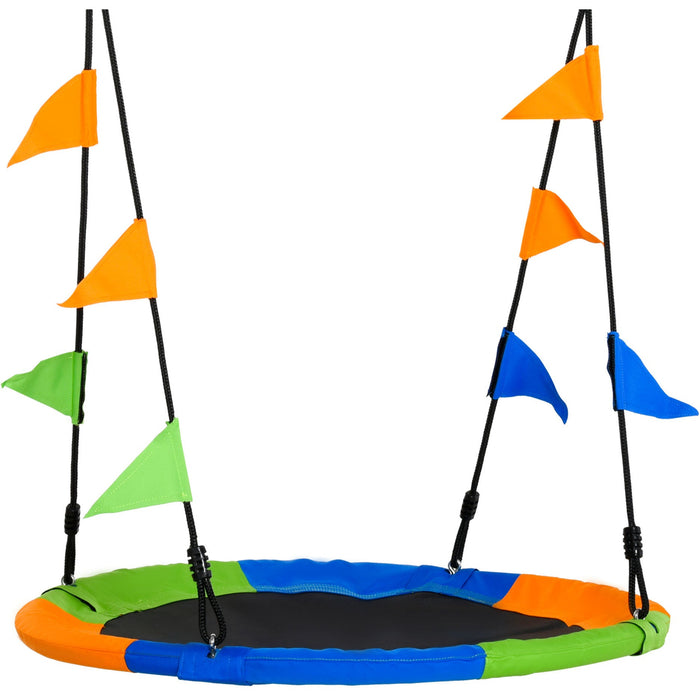 Saucer Tree Swing Set with Adjustable Rope, Steel Frame