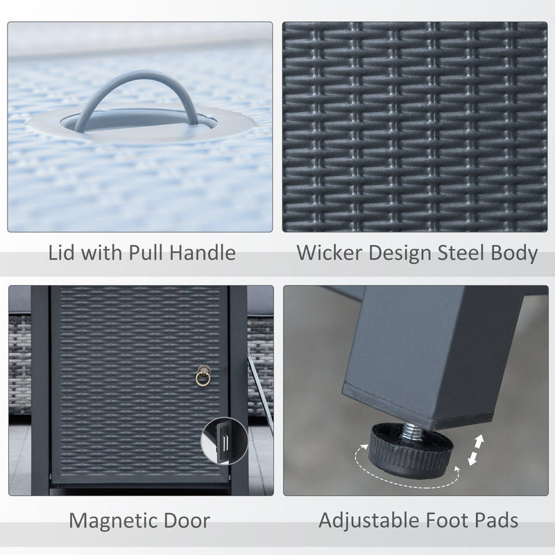 Square Propane Fire Pit Table - 40000 BTU, Rattan