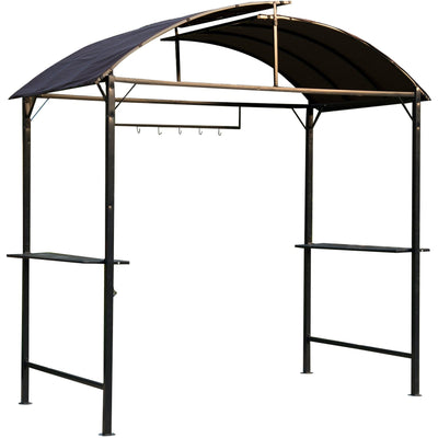 BBQ Canopy Shelter With Smoke Vent And Side Shelves For All Weather Grilling Coffee Outsunny