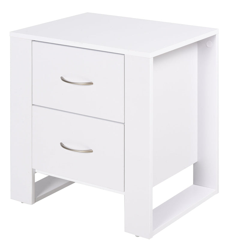 2 Drawer Bedside Table, Elevated Base