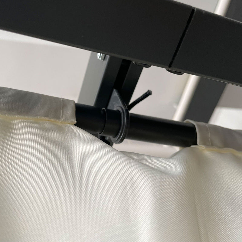 3m x 4m Metal Pergola With Retractable Roof - Cream White