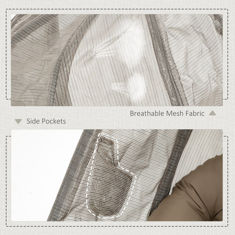 Hanging Egg Chair With Stand, Cushions, Indoor/Outdoor, Khaki