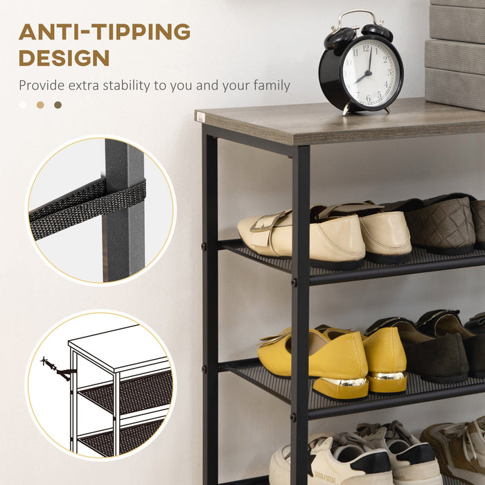 8-Tier Shoe Rack for 21-24 Pairs, Black & Grey