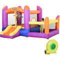 Inflatable Bouncy Castle with Slide and Pool for Quick Garden Playtime Purple Orange Blue Yellow Outsunny