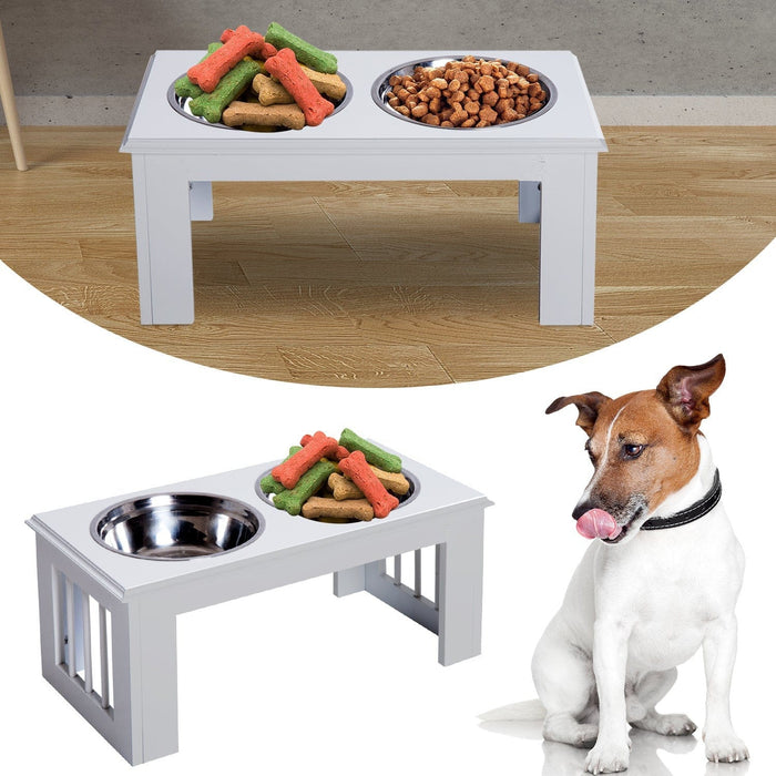 Stainless Steel Pet Feeder, 58.4x30.5x25.4cm