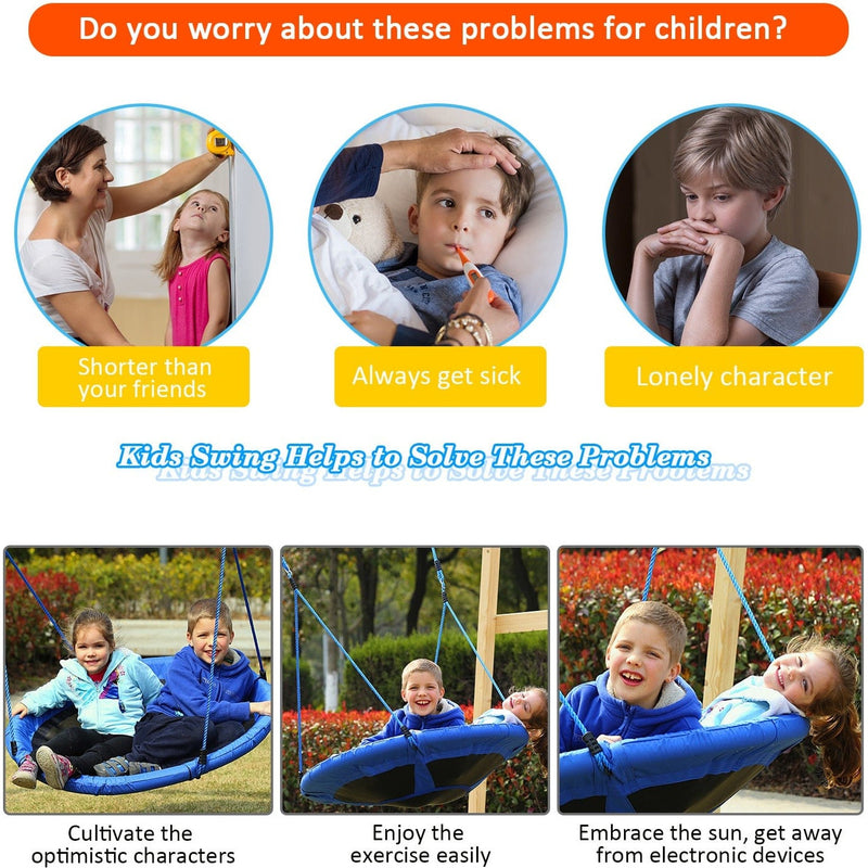 Kids' Round Tree Spin, 100cm, Blue