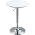 Modern White Round Bar Table With Adjustable Height Homcom