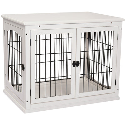 3-Door Small Indoor Pet Cage, White Pawhut