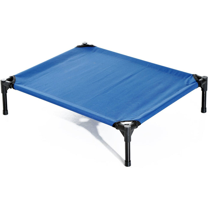 Elevated Camping Pet Bed, Metal Frame, Blue