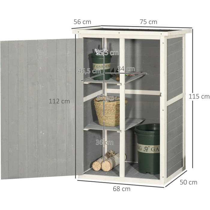 Small Wooden Garden Shed, 75 x 56 x 115 cm