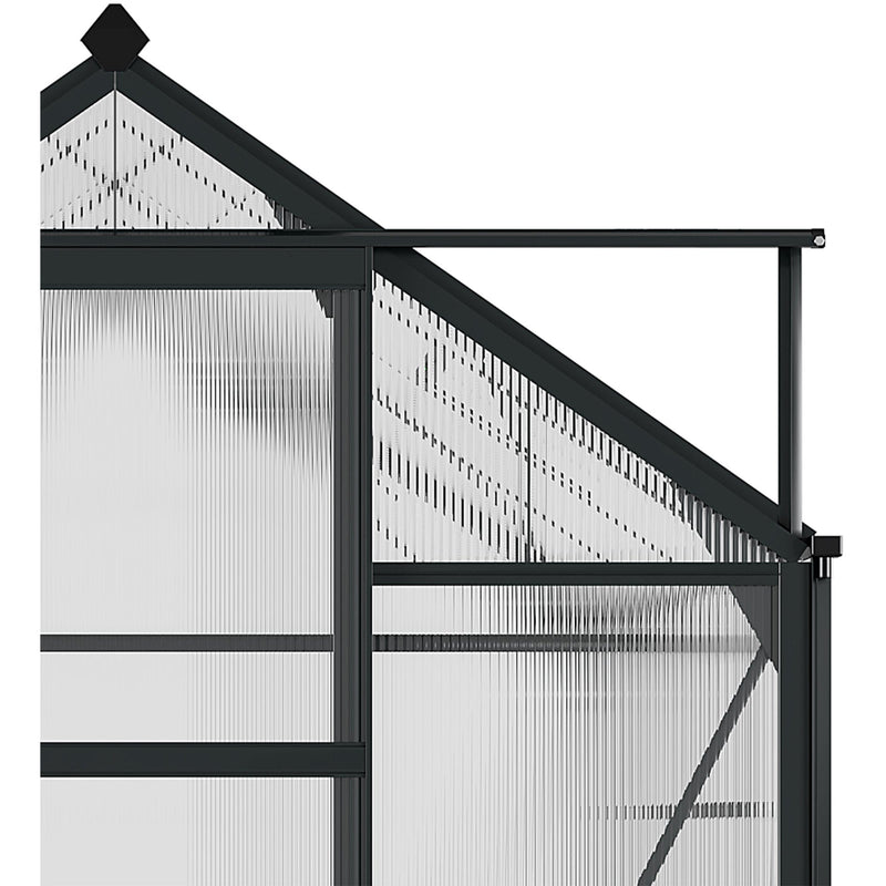 6x8ft Polycarbonate Greenhouse, Slide Door, Clear