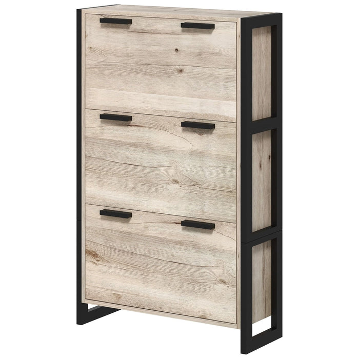 HOMCOM 3 Door Narrow Shoe Storage Cabinet