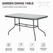Outsunny Garden Table, Metal Frame, Grey Outsunny