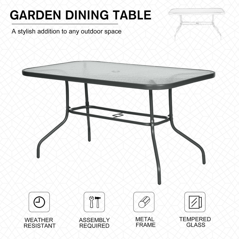 Outsunny Garden Table, Metal Frame, Grey Outsunny