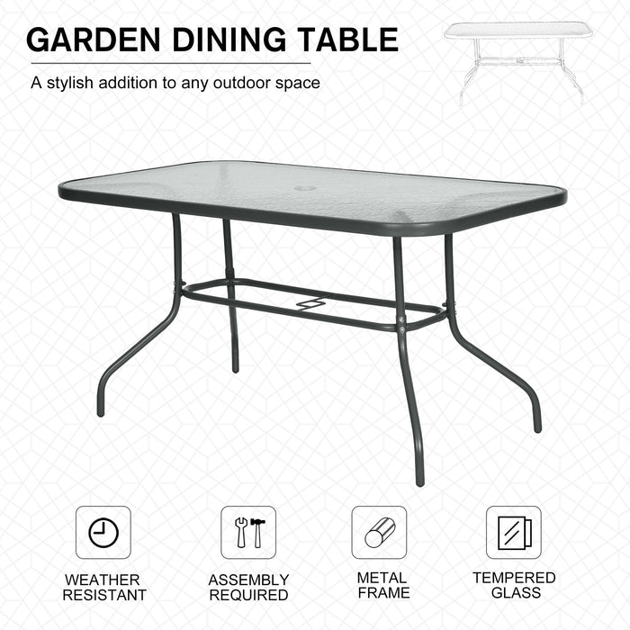 Outsunny Garden Table, Metal Frame, Grey