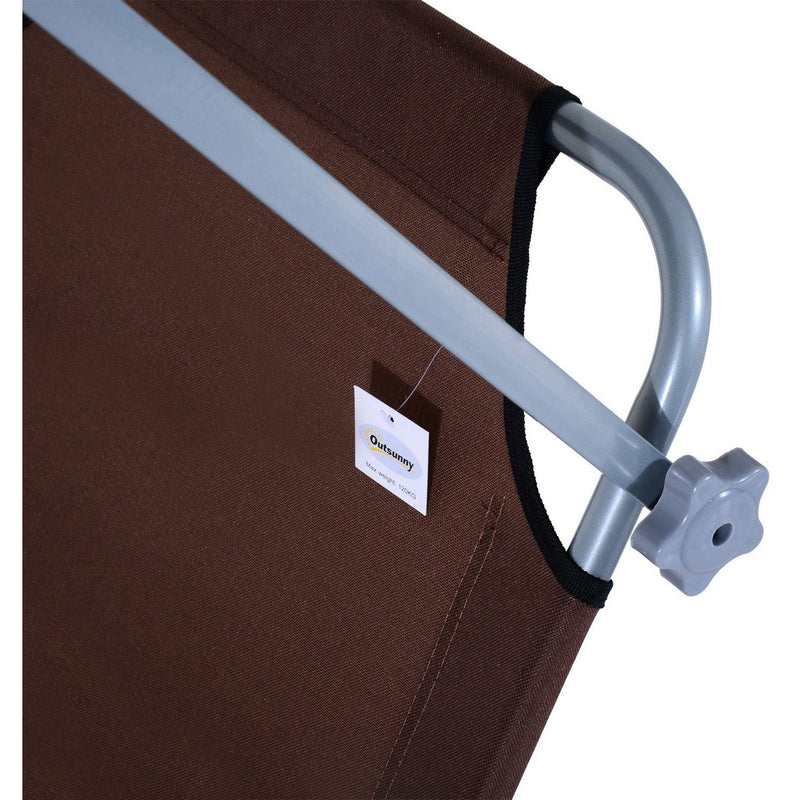 Folding Sun Lounger With Canopy Outsunny