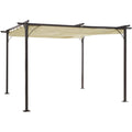 3.5x3.5m Metal Garden Pergola With Retractable Roof Outsunny