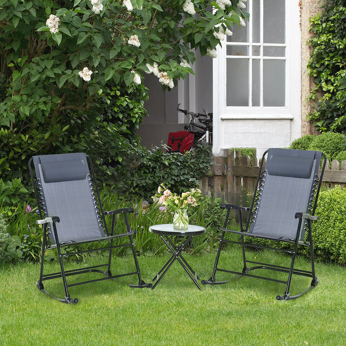 Outdoor Rocking Chair Bistro Set