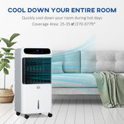 HOMCOM 32" Mobile Air Cooler, Evaporative Anion Ice Cooling Fan Water Conditioner Humidifier Unit w/3 Modes, Remote Controller, Timer for Home Bedroom Homcom