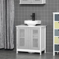 Pedestal Sink Cabinet, Bathroom Storage Unit, 60Lx30Wx60Hcm Kleankin