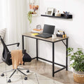 100cm Computer Desk by Vasagle Industrial style - black steel frame with rustic brown and black desktop