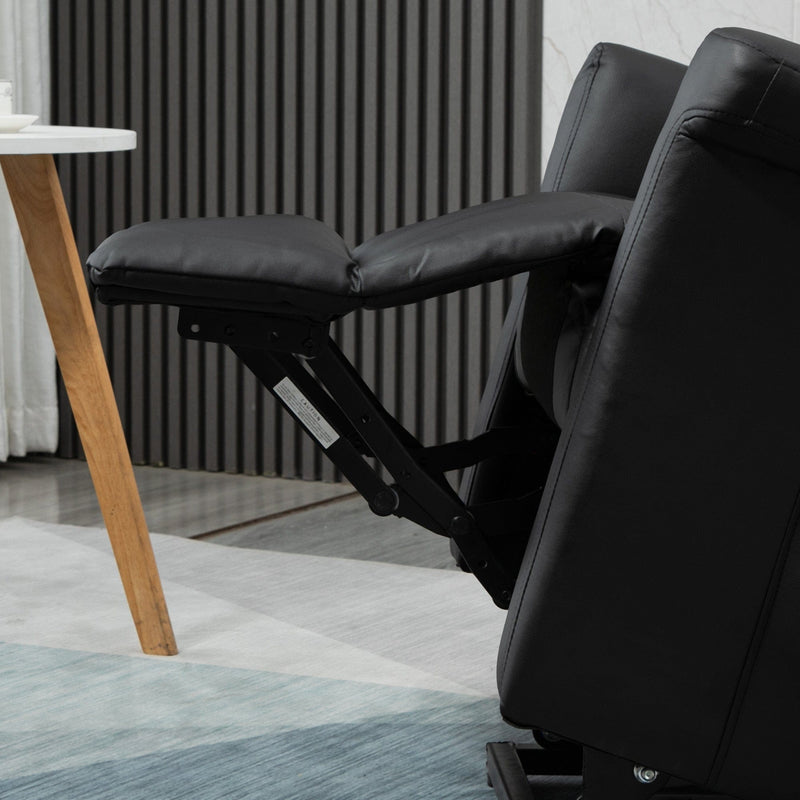 Power Lift Chair for Elderly, Black PU Leather