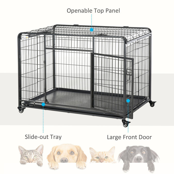 Foldable Heavy Duty Kennel with Double Doors