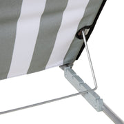 Outsunny Set of 2 Foldable Garden Beach Chair Mat Lightweight Outdoor Sun Lounger Seats Adjustable Back Metal Frame PE Fabric Head Pillow, Light Grey Outsunny