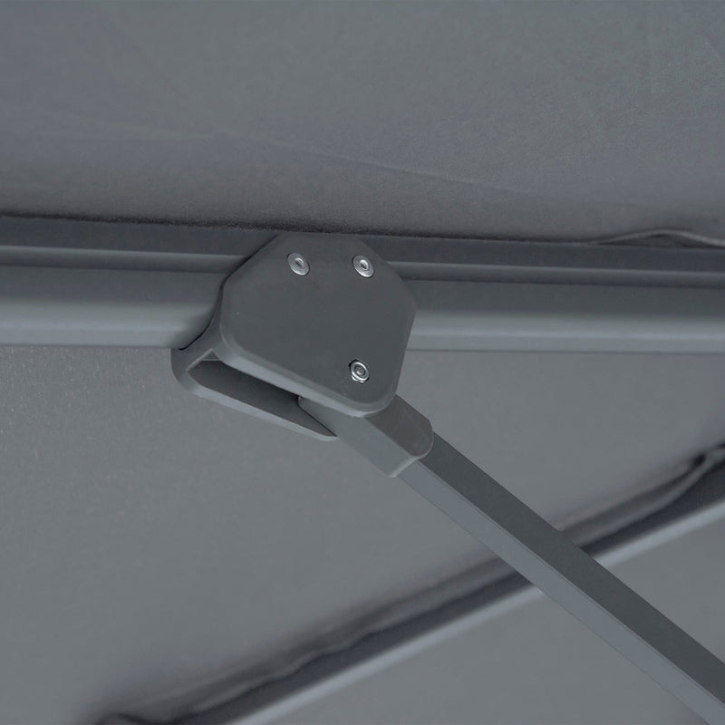 3m Roma Cantilever Parasol With Solar Lights, Grey