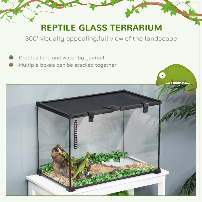 Reptile Terrarium, Black (50x30x35cm)