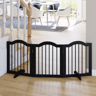 No Screw Freestanding Wooden Pet Gate,155 x 61cm Homcom