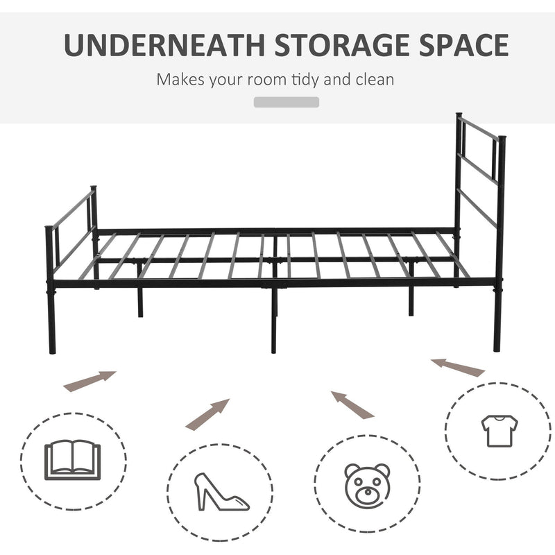 King Size Metal Bed Frame, Black