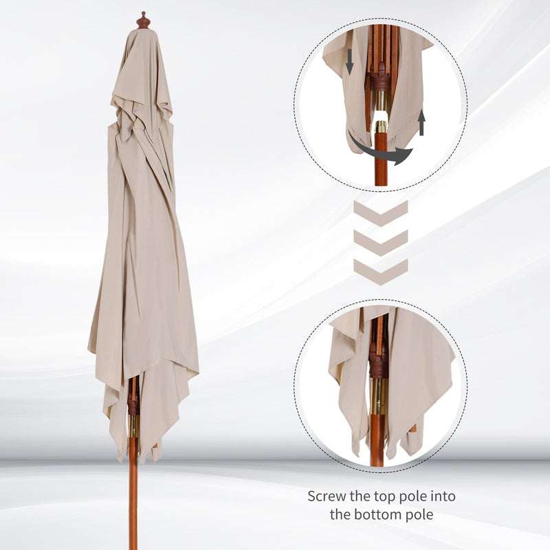 Pagoda Style Large Patio Parasol Outsunny