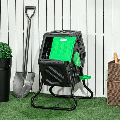 65L Rotating Garden Compost Bin, Steel Legs Outsunny