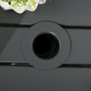 Outsunny Garden Side Table, Patio Coffee Table with Umbrella Hole, End Table with Steel Frame for Balcony, Grey Outsunny