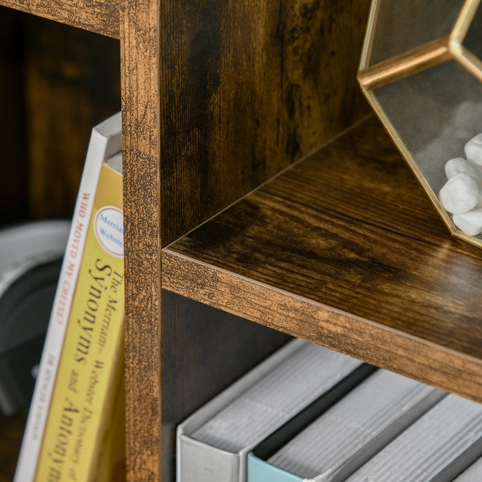 Industrial Bookcase, Free Standing, Rustic Brown