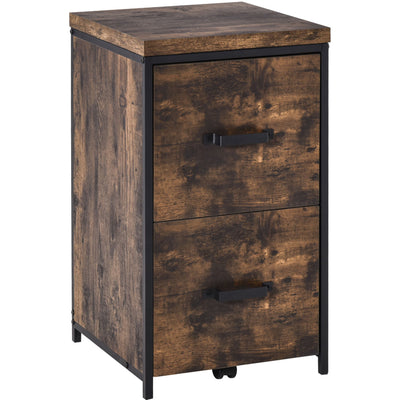 70cm Industrial Filing Cabinet Rustic Brown Vinsetto
