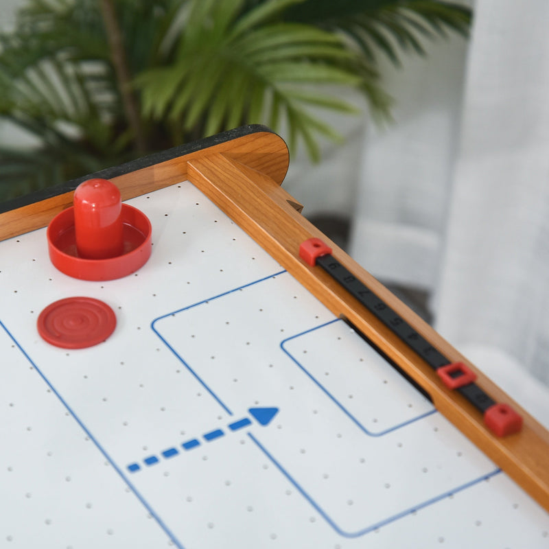 HOMCOM Mini Air Hockey Tabletop Game w/ 2 Pucks Pushers Fan Play Board Scoreboard Markings Portable Family Game Children Adults 8 Years+ Homcom
