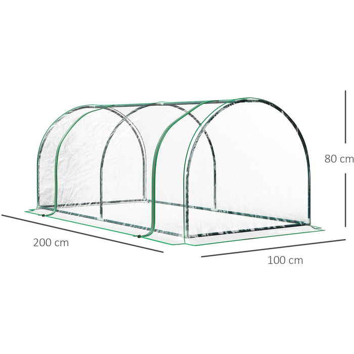 Small Tunnel Grow House Greenhouse, 200x100x80 cm