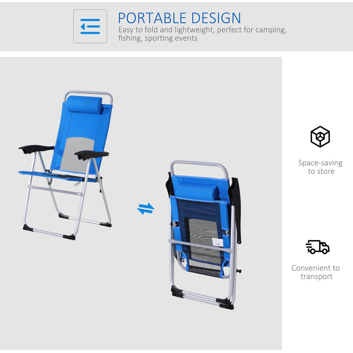 Folding Metal Garden Chair, 3 Reclining Position