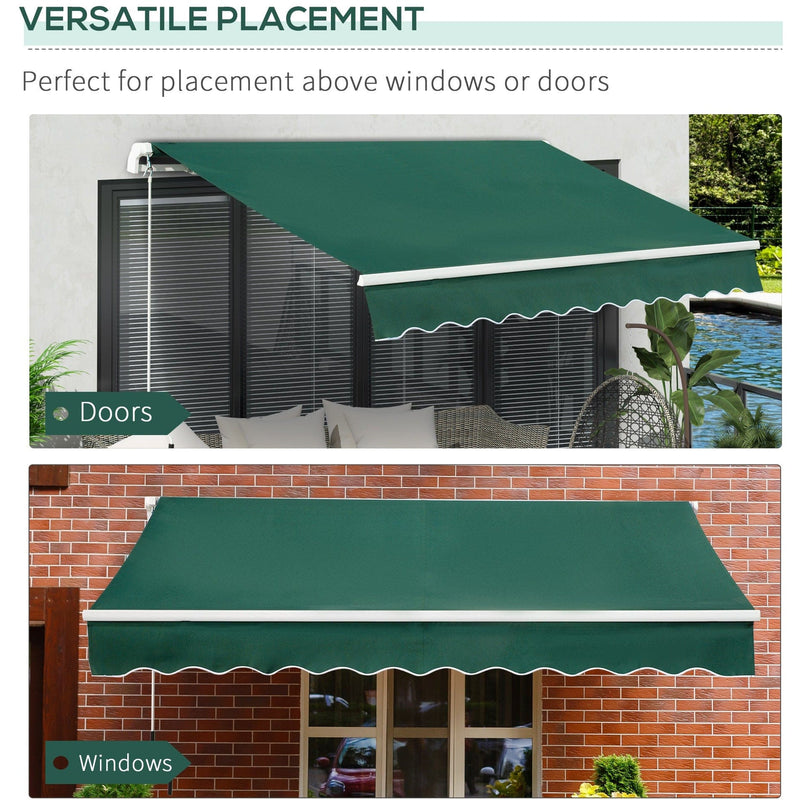 Awning For Patio - Manual Hand Crank 3 x 2m Aluminium Frame