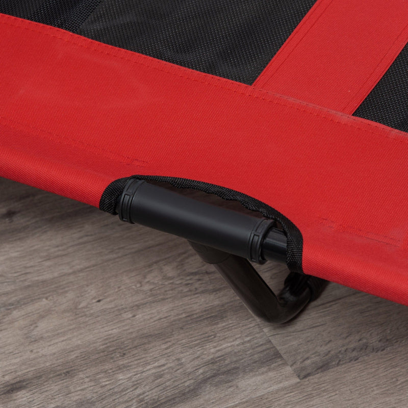 Raised Cooling Pet Bed, Breathable, XL, 122x92x23cm, Red