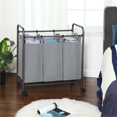 Songmics Triple Laundry Sorter, Grey Songmics