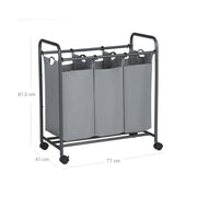 Songmics Triple Laundry Sorter, Grey Songmics