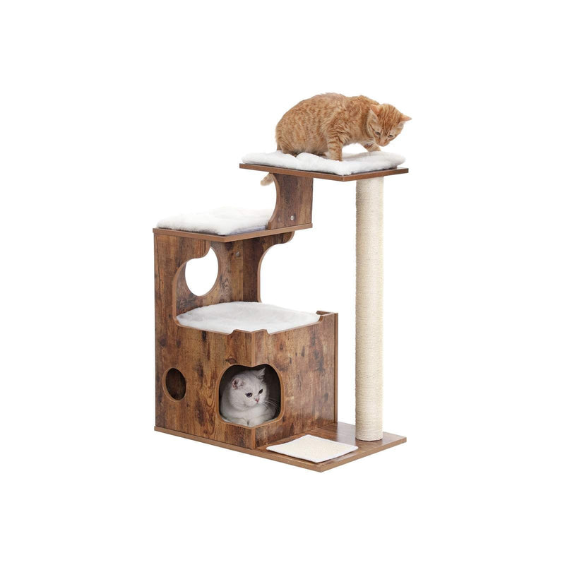 Feandrea Wooden Cat Tree, Walnut
