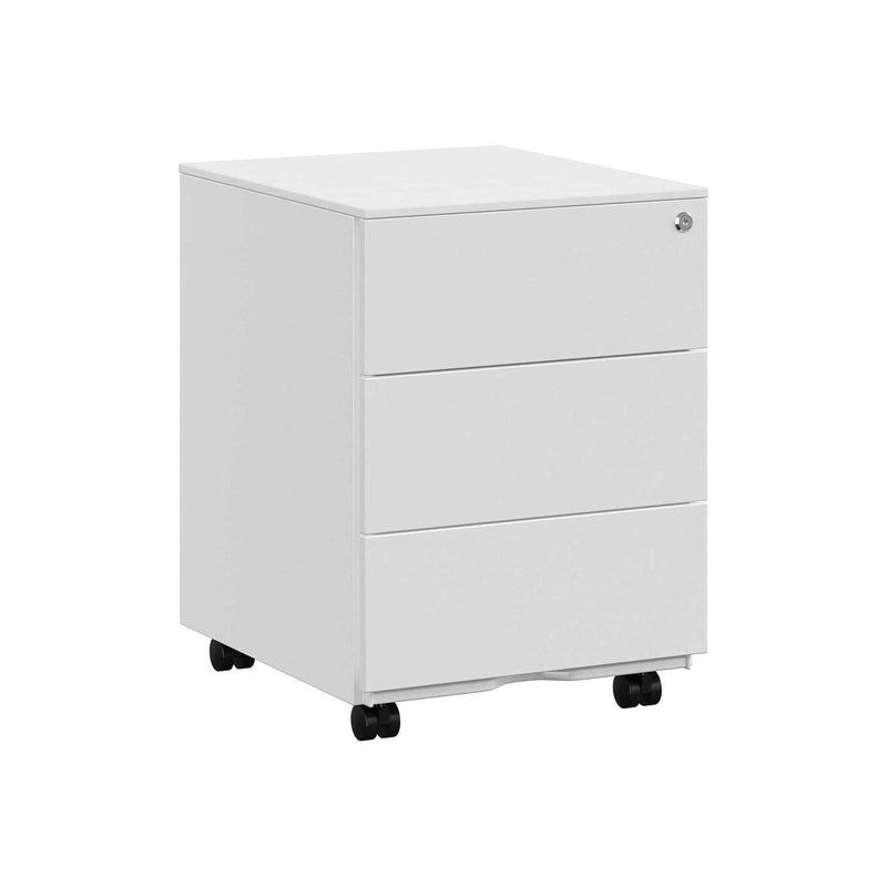 White Metal File Cabinet With Lock 3 Drawers by Songmics