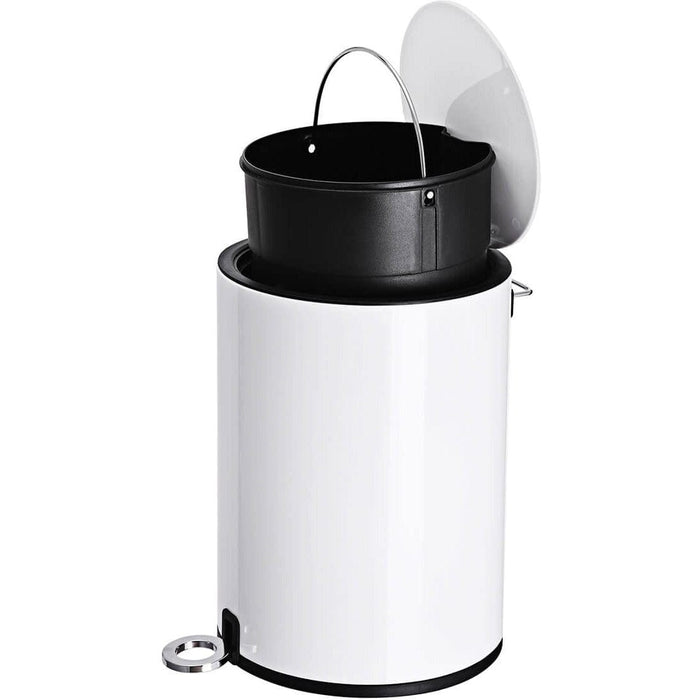 3 Litre Bathroom Bin, Stainless Steel, White